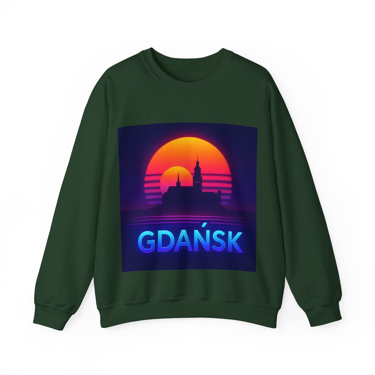 Bluza unisex z grafiką Kup Se Panorama Gdańsk – klasyczny crewneck i miejski styl