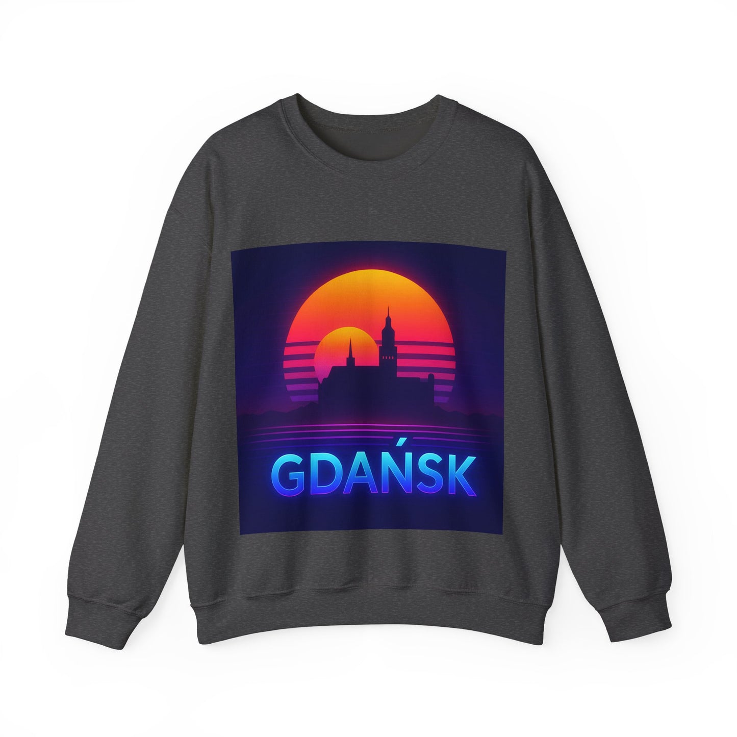 Bluza unisex z grafiką Kup Se Panorama Gdańsk – klasyczny crewneck i miejski styl